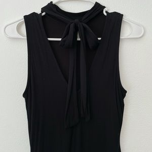 Black Tie Neck Mini Dress